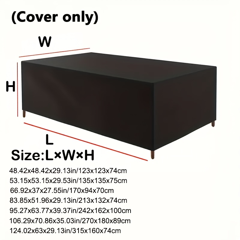 TEMU 1pc Patio Furniture Cover, Heavy Duty Outdoor Furniture Cover, Sofa Cover Table And Chair Cover, Patio Furniture Cover Outdoor Table And Chair