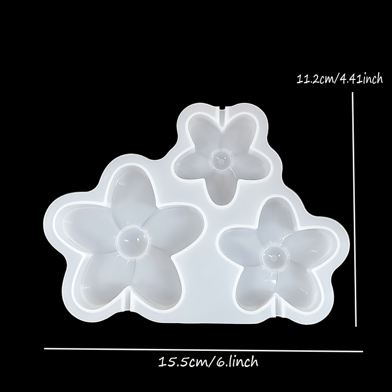 TEMU Resin Silicone Molds, Cute Flower Silicone Molds, Potted Flower Decorations, Diy Plaster And Epoxy Resin Molds, Heart-shaped Candle Topper Decor