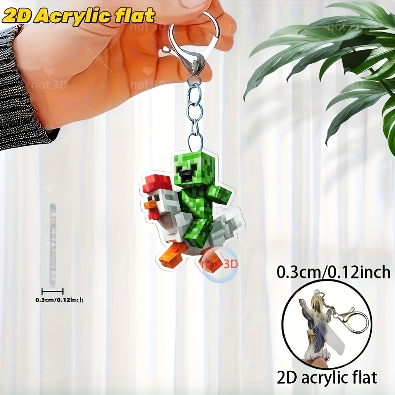 2d Flat - 2d Plane Keychain - Cute Chick Design, Using Innovative Acrylic Material, Durable And Lightweight, Suitable For Car Keys, Backpacks Or Wallet Decoration, Ideal Gift For
