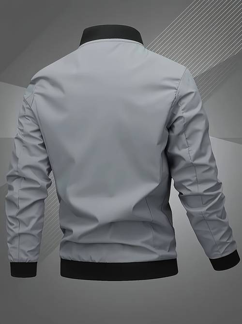 mens sportswear functional jacket short windproof jacket mens versatile letter embroidered top baseball jacket casual outerwear for spring and autumn