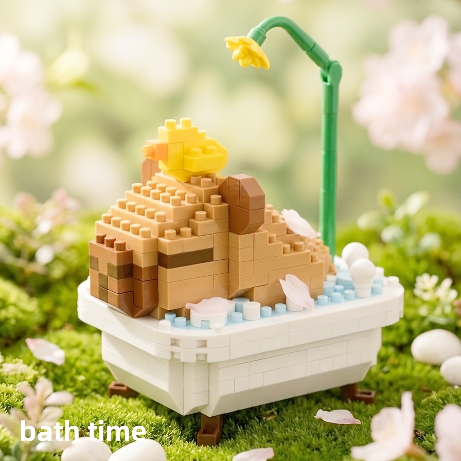 TEMU New Micro-particle Capybara Building Blocks, Adorable Home Decor, Desktop Ornament, Multifunctional And Original Gift Idea, Capybara Figurine,