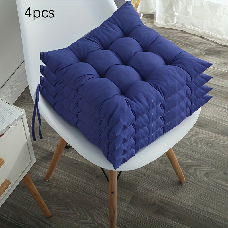 TEMU 4pcs/Set Coussins de Siège Modernes, Doux et Respirants, Couleur Unie - Coussins de Siège Carrés Multifonctionnels, Adaptés aux Bureaux, Maisons