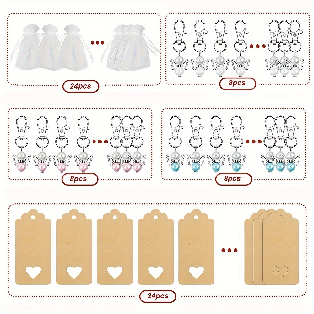 72pcs Guardian Keyring, Guardian With Gift Tag Christmas And Organza Bag White, Christmas Guardian Charm For Party, Wedding, S Girls