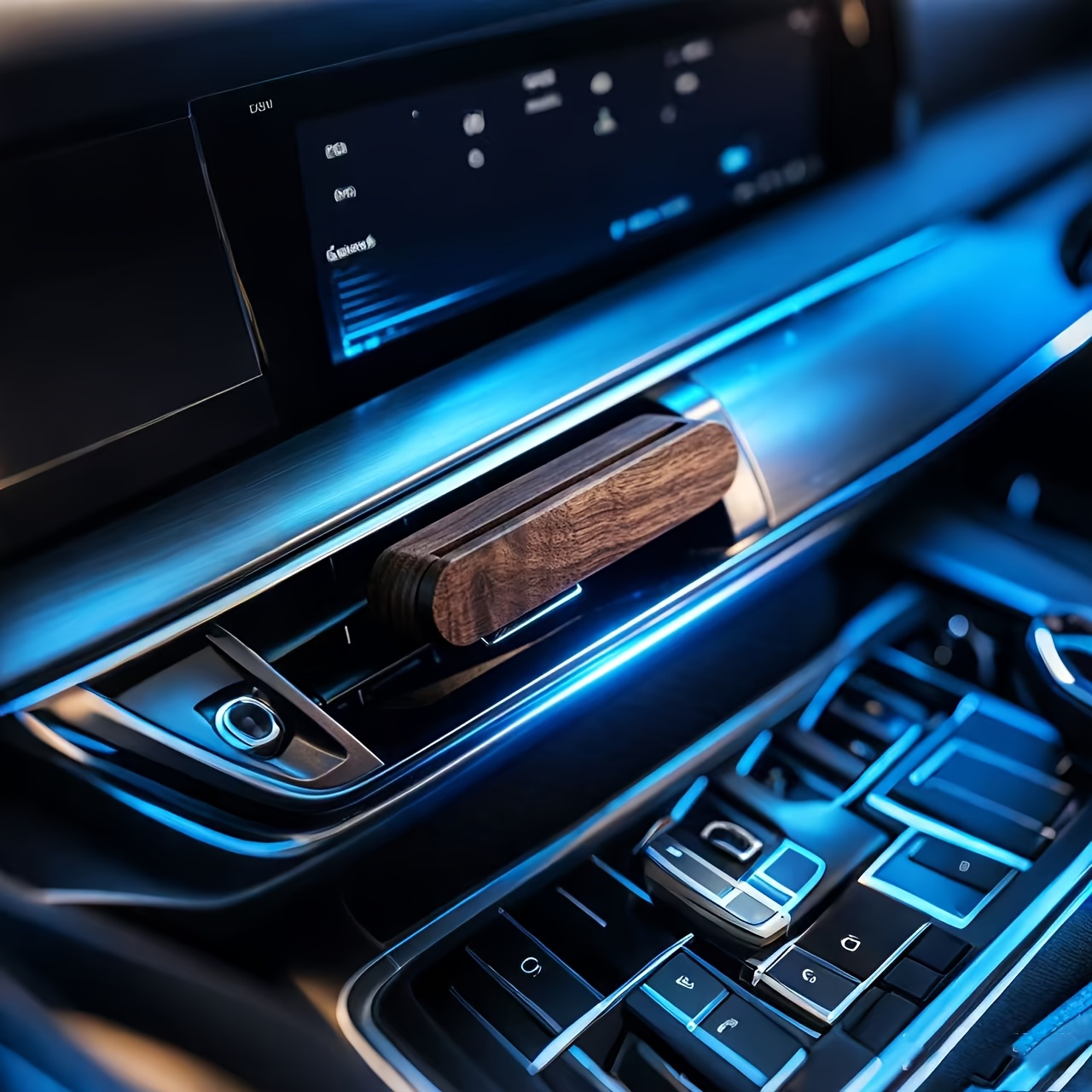 TEMU Dispositivo espandibile per per bocchetta d'aria auto in noce , legno massello espandibile a rete per supporto espositivo di portafragranze per