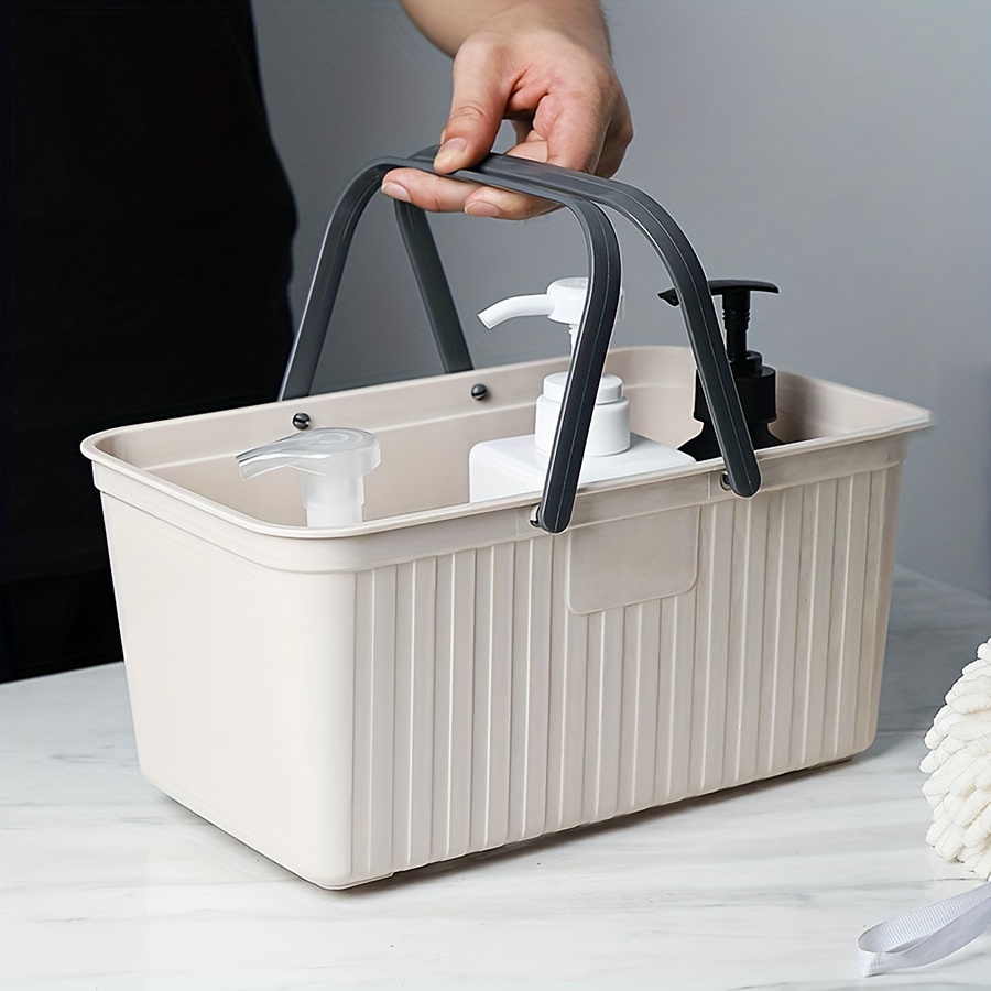 lightweight plastic shower caddy portable square bath basket with polished   for toiletries   storage 0