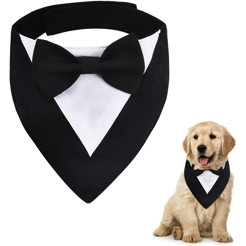 TEMU Christmas Pet Costume- Adjustable For Formal Tuxedo Dog Collar Suit Outfit Cosplay