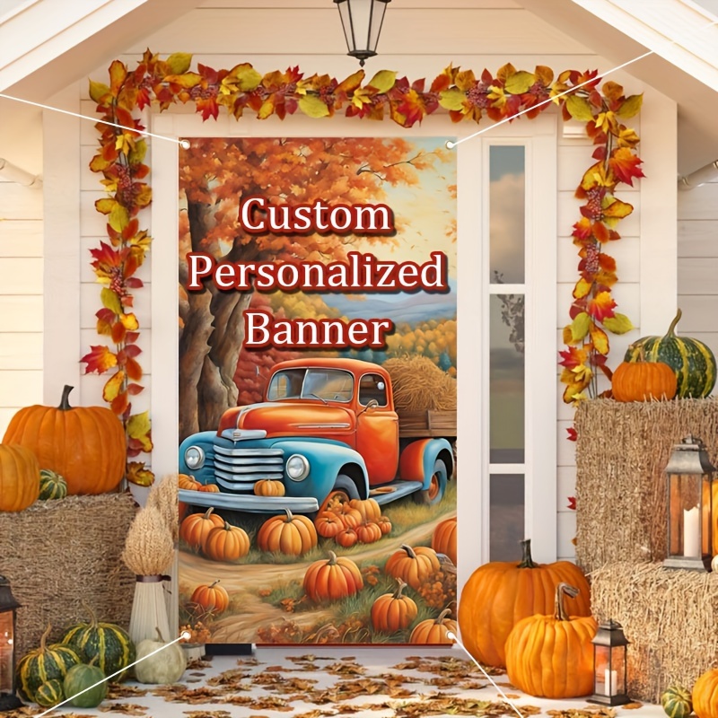 

Custom Personalized Polyester Banner With Grommets, 1pc - & Thanksgiving Design For Garden, Events, And Universal