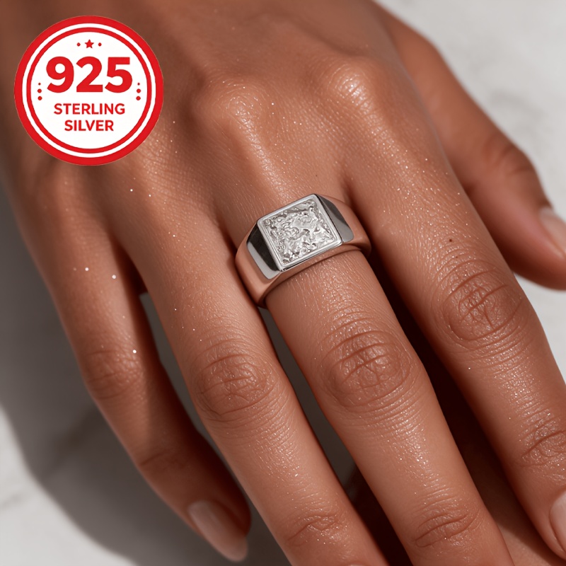 925 Silver Hypoallergenic Adjustable Open Geometric Ring, Stylish