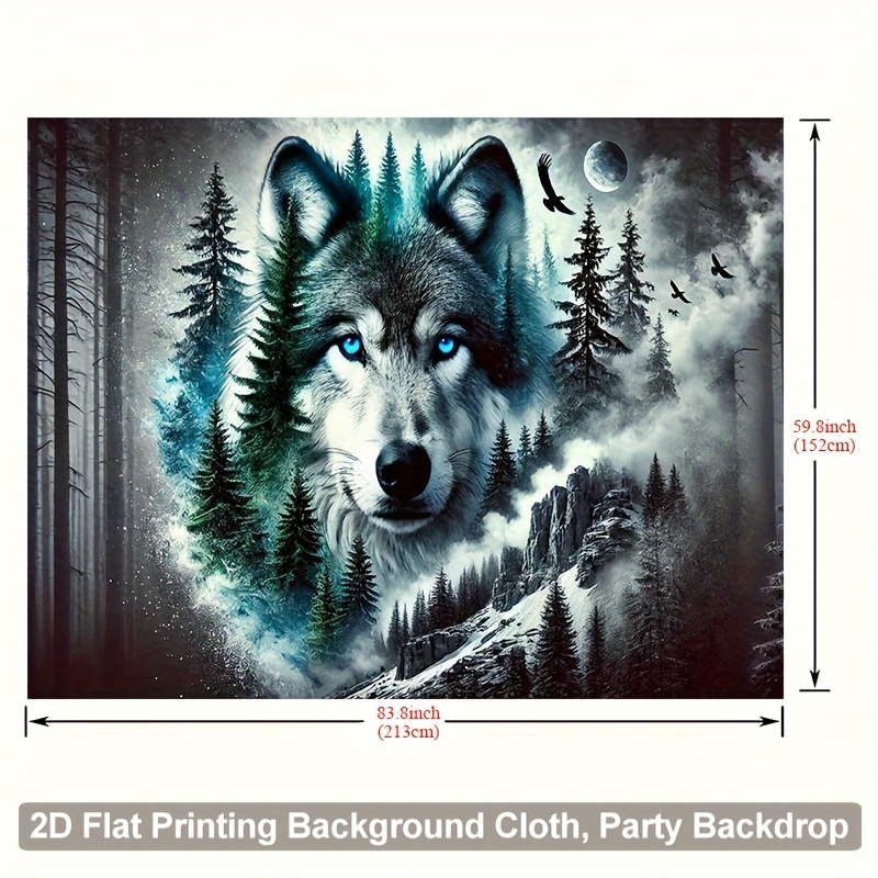 Wolf Tapestry Mysterious Forest Wall Decor For Living Room_voghion.com