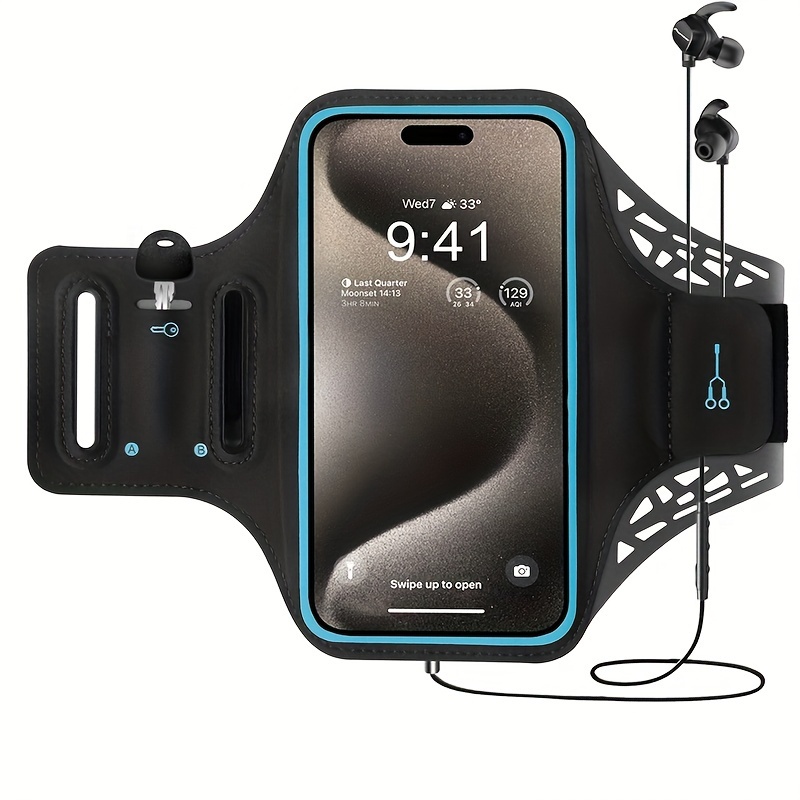 E-shop [1/2er Pack] Sportarmband für iPhone 17/16 Pro/Max 15 14 13 12 11, Gym Workout/Übung Schlüssel/Kartenhalter Armband Hülle für Samsung S25/S24