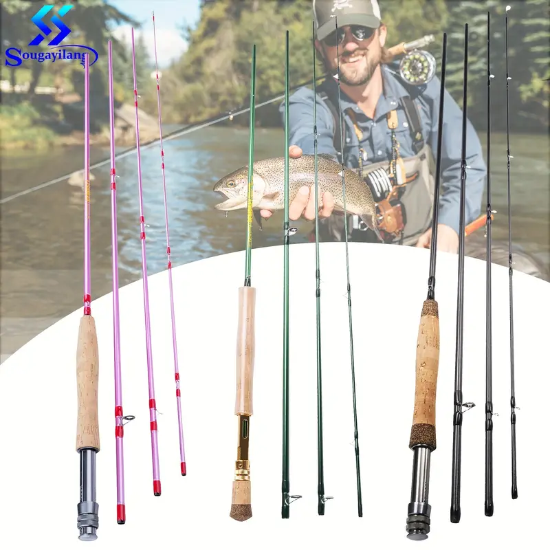 4pcs fly fishing rod 9 feet in pink green black - Temu 4pcs fly fishing rod 9 feet in pink green black - Temu