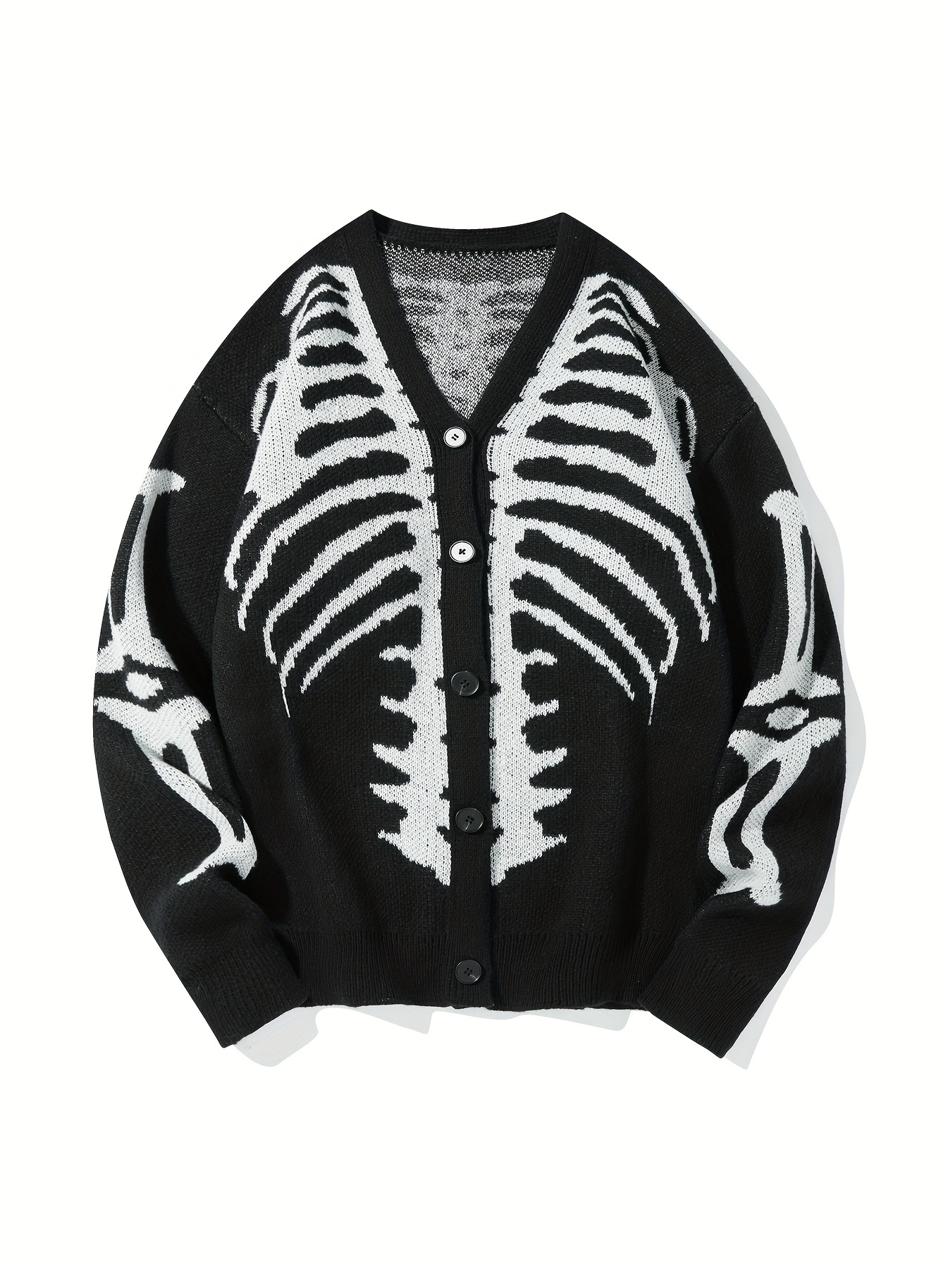 skeleton cardigan sweater sold on Temu United States