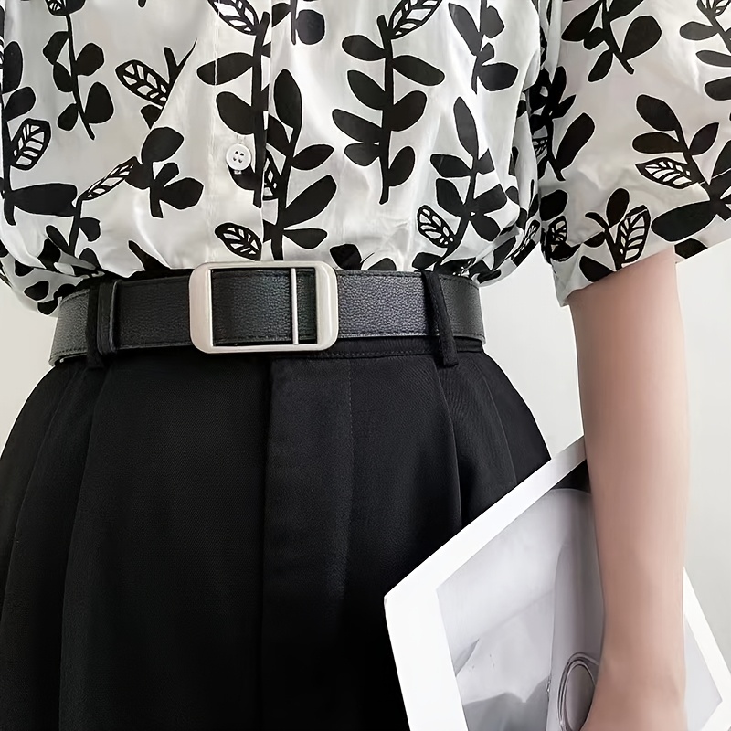 TEMU A New Style Women's Belt, Easy Decorative Pants Belt For Casual Students, Trendy Jeans Belt For Men, No Punch Holes