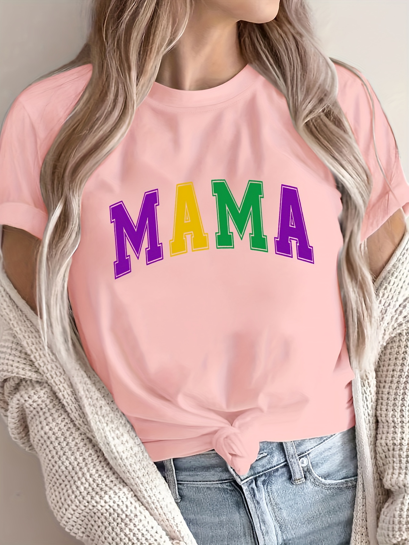 Letter Print T shirt Plus Size Casual Crew Neck Short Sleeve - Temu New ...