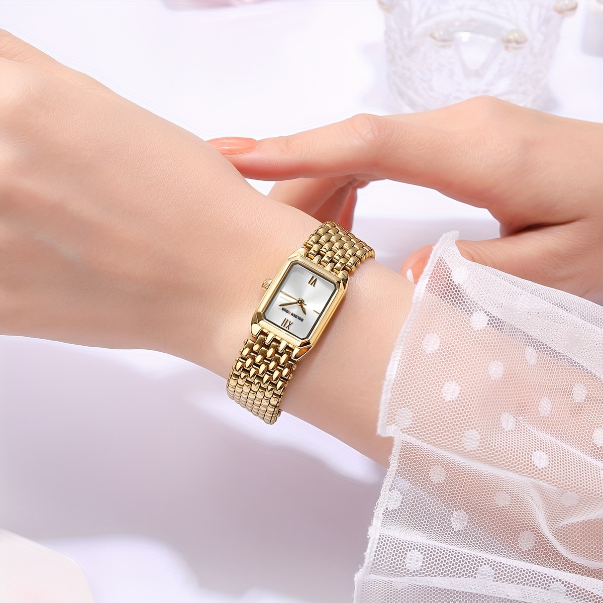 golden hour gold watches for women updated ladies quartz wrist watches stainless steel band womens small gold watch details 3