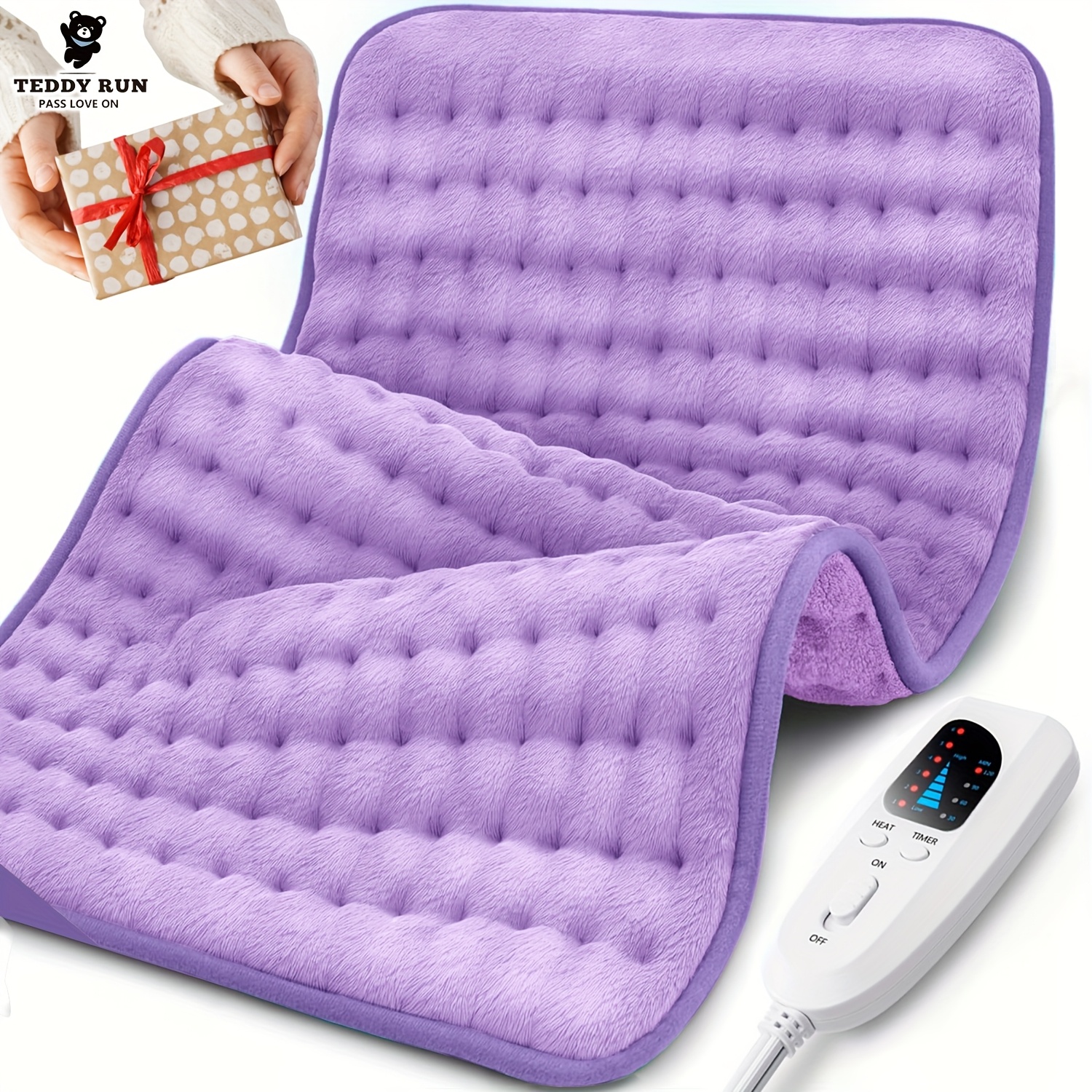 

Teddy Heating Pad For Back - 6 Heat Levels & Auto-off, 12x24 Inch, Soft Flannel, Machine Washable, Heat Pad For , Knee, Leg, Electric Heating Pad - A Gift For Men, Women And The Elderly