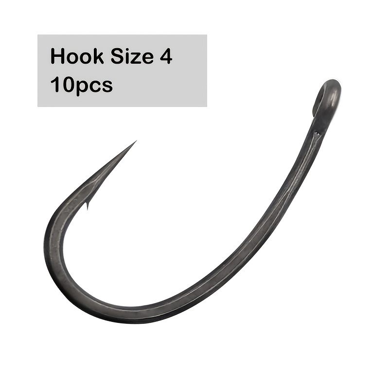 10pcs Carp Fishing Hook Ptfe Coating Micro High Carbon Steel Fishhooks Tackle Curve Shank Carp Hooks