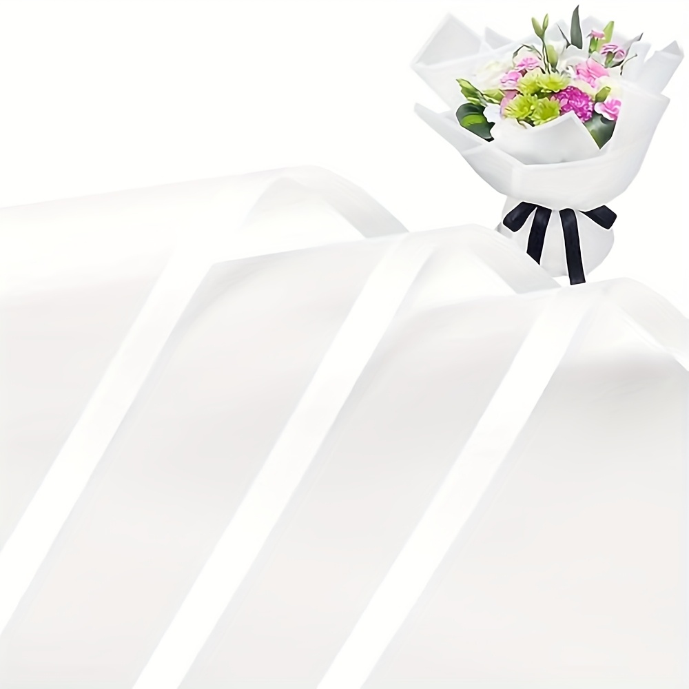E-shop 10 Blatt Halbtransparentes Wasserdichtes Mattes Blumen Geschenkpapier Weißer Rand Weißer Rand Florist Bouquet Geschenkpapier Blumen