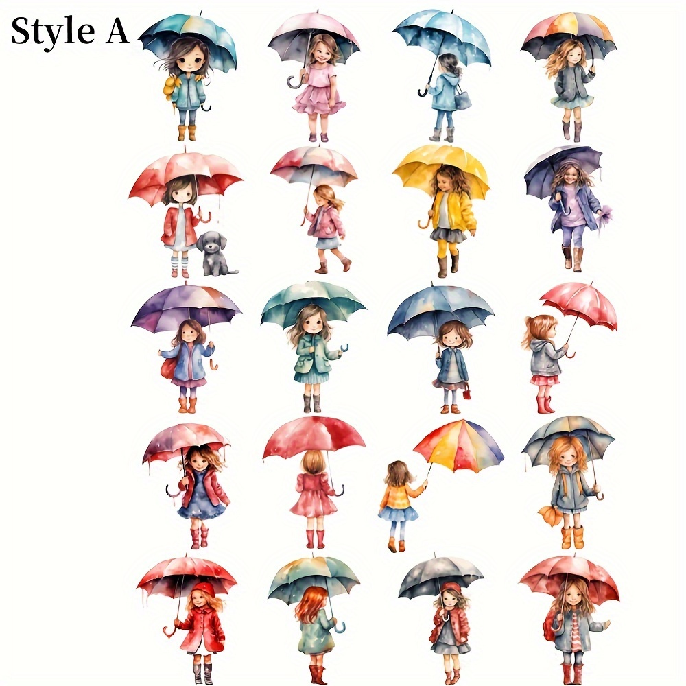 Image of Retro Diary Decoration Girl Boy Stickers Handmade Magazine Stickers Decoration Travel Notebook Stickers Autumn Girl Boy Album Stickers Diary Magazine Decoration