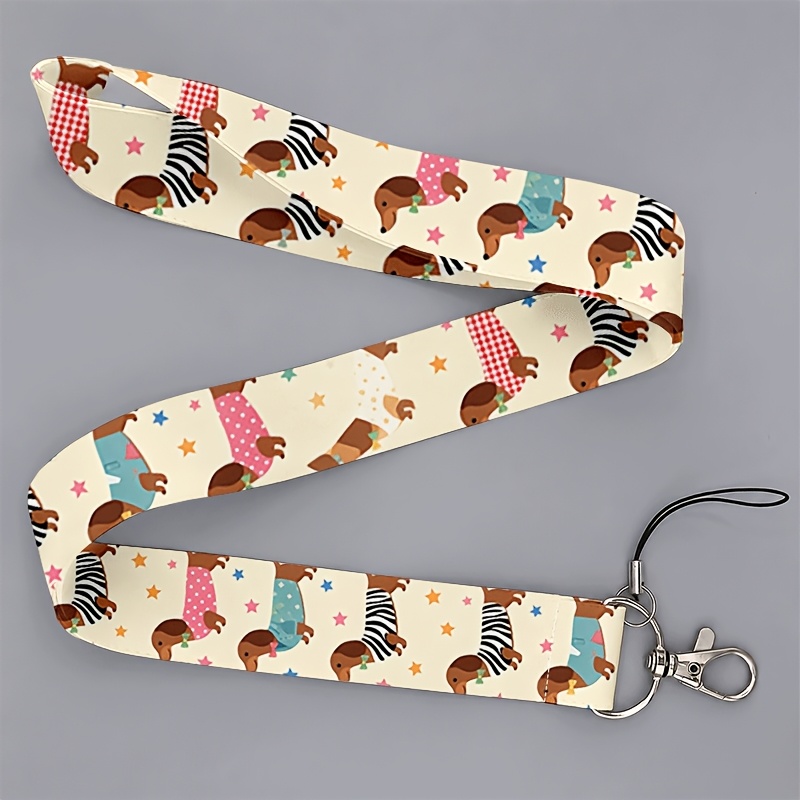 TEMU Cordón 2D , ideal para trabajadores de oficina y , unisex, con lindo estampado de perro salchicha vestido, para teléfonos y tarjetas de