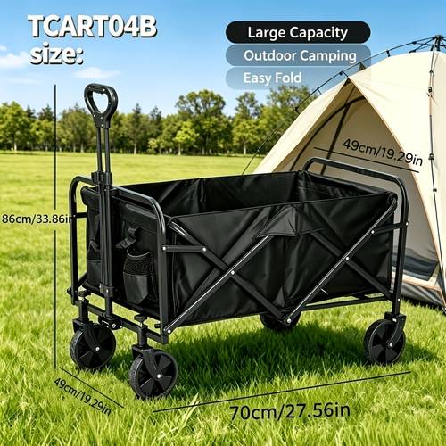 item picture heavy duty multi functional folding trolley foldable wheeled commercial transportation trolley portable camping hand puller cart portable grocery trolley suitable for camping traveling shopping gardening sports and other