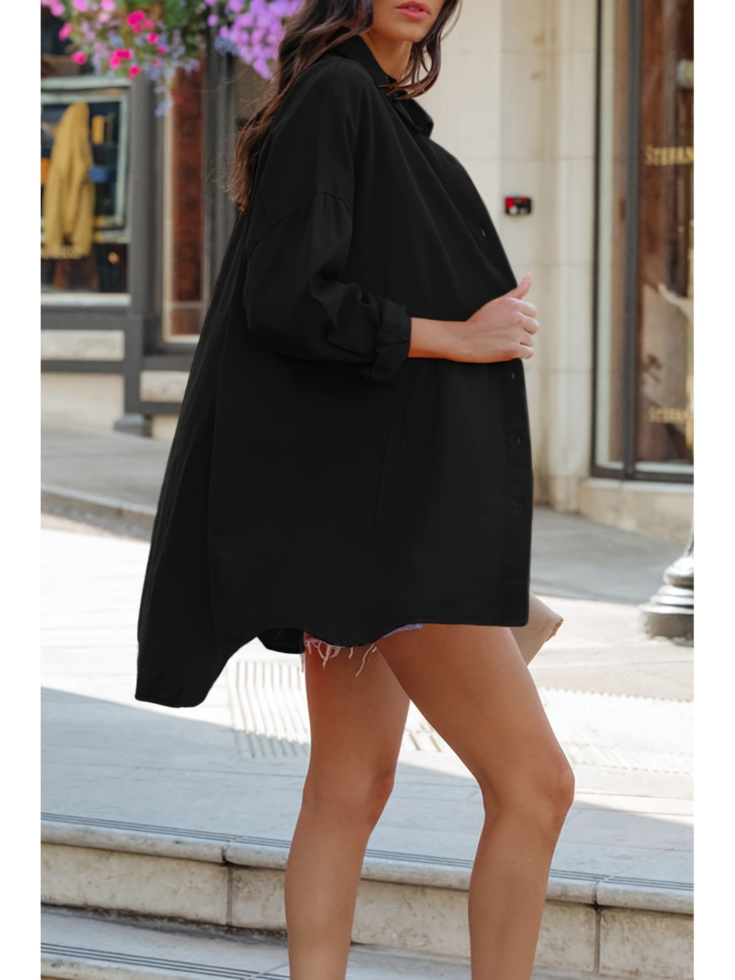 Shirt Dress Casual Loose Tops Women Cotton Linen T-shirt Dress