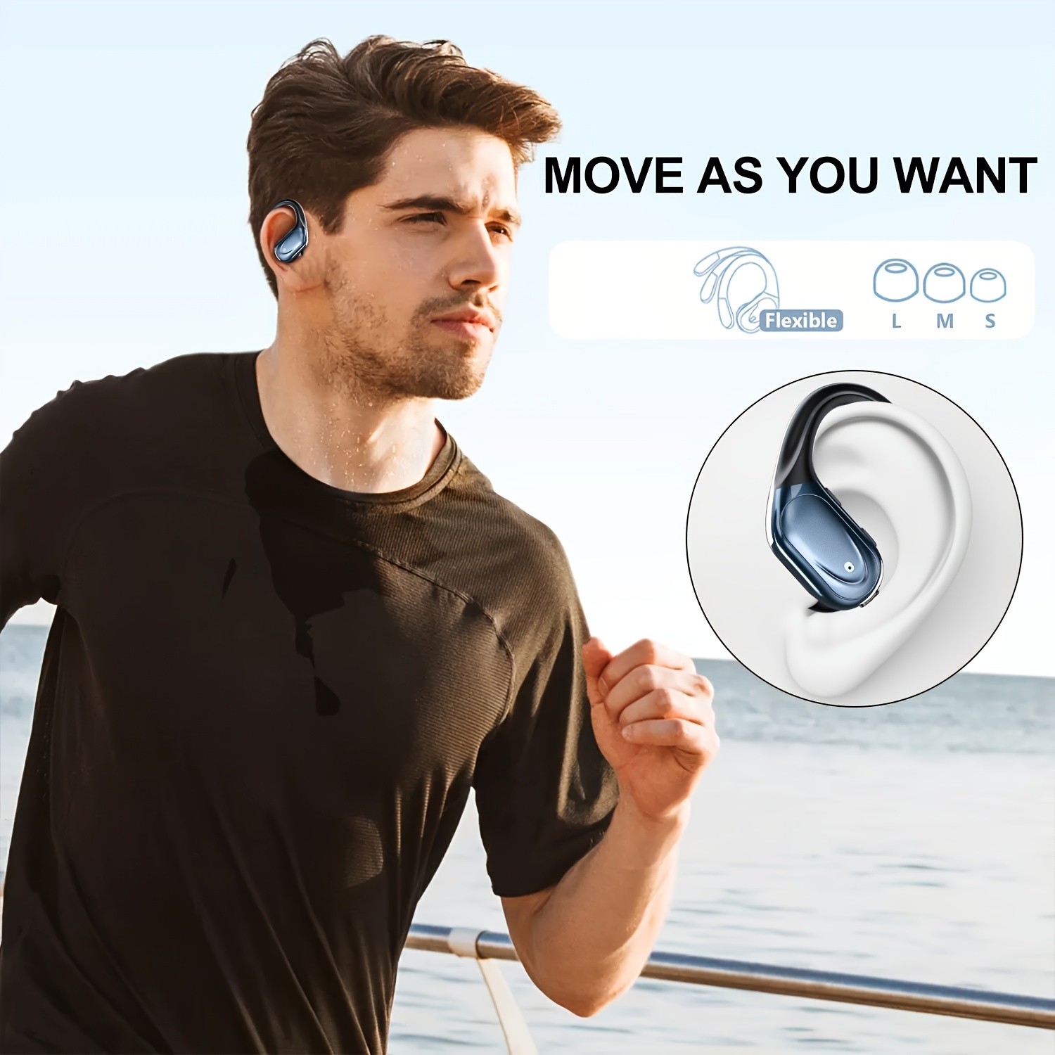 New Wireless Earbuds Running Sports Noise Cancelling Temu United