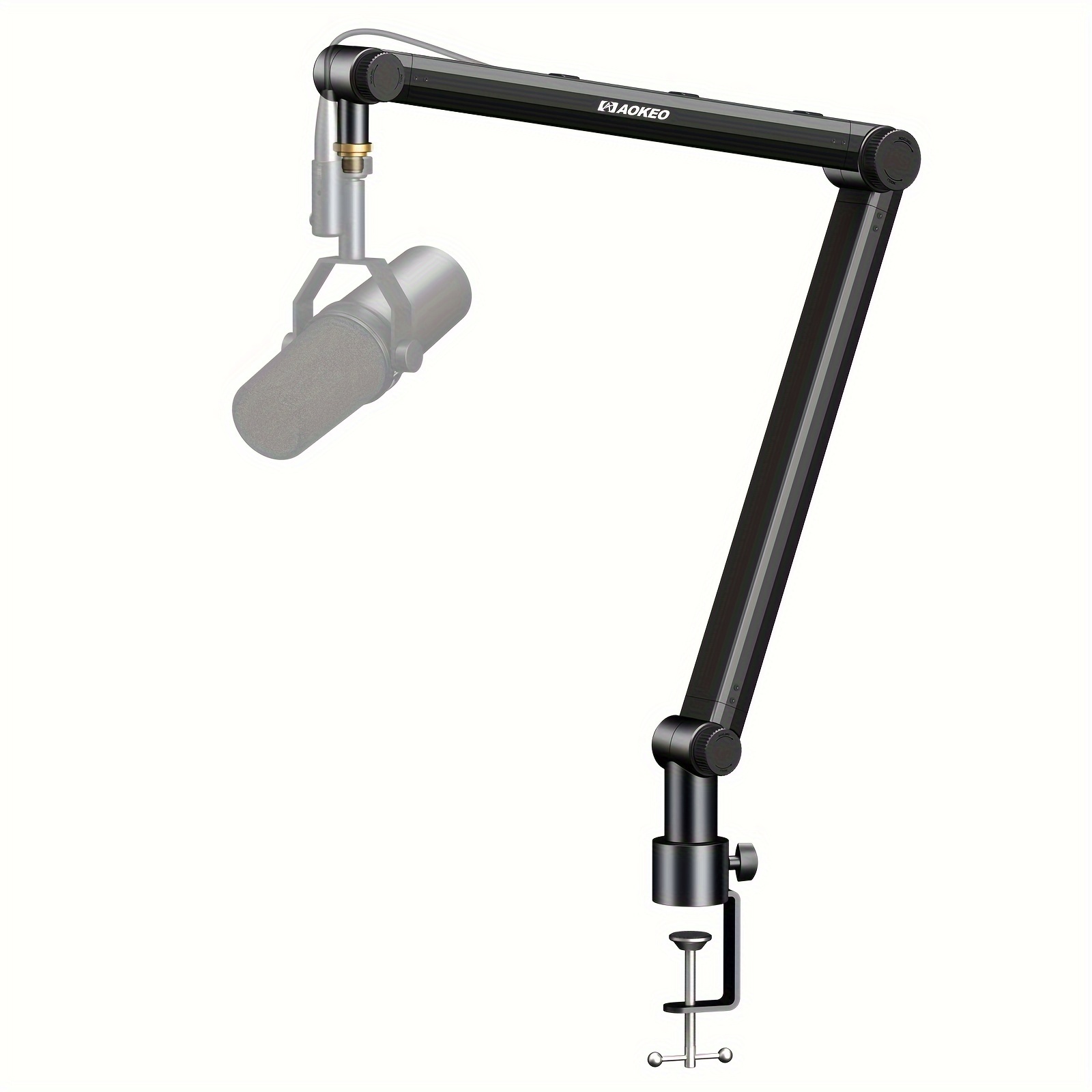 TEMU Soporte de Micrófono Premium Aokeo con Gestión de Cables - Elevador Desmontable, Adaptador de de 5/8