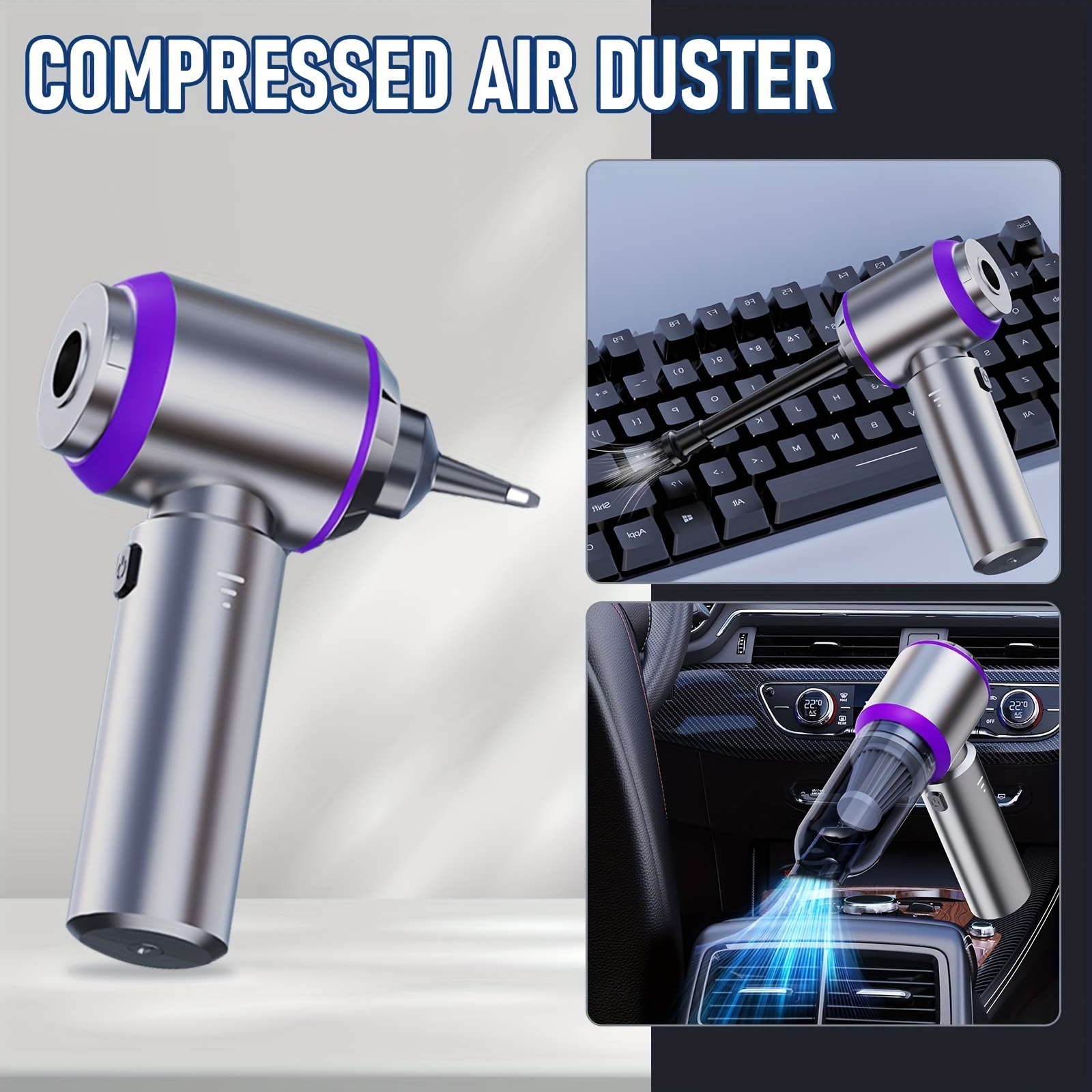 portable wireless vacuum cleaner 20000pa high   vacuum 4 in 1 compressor air blower and pump handheld vacuum with brushless motor suitable for   office camping computer keyboard laptop dust cleaning tool Product details 2