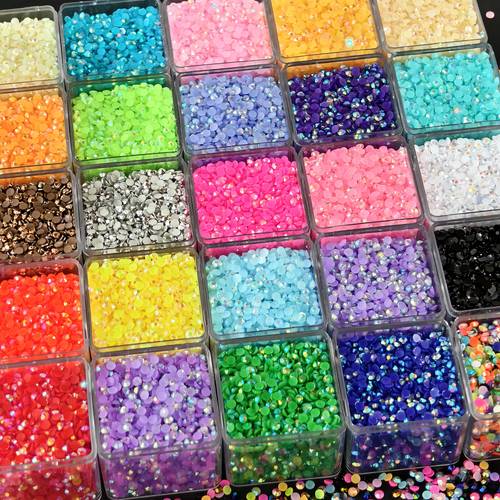 15000pcs 25 color combinations 5d resin round shiny diamond diamond set 3mm jelly flat shiny diamonds suitable for handmade creative diamond painting coasters keychains wreaths and other diamond painting