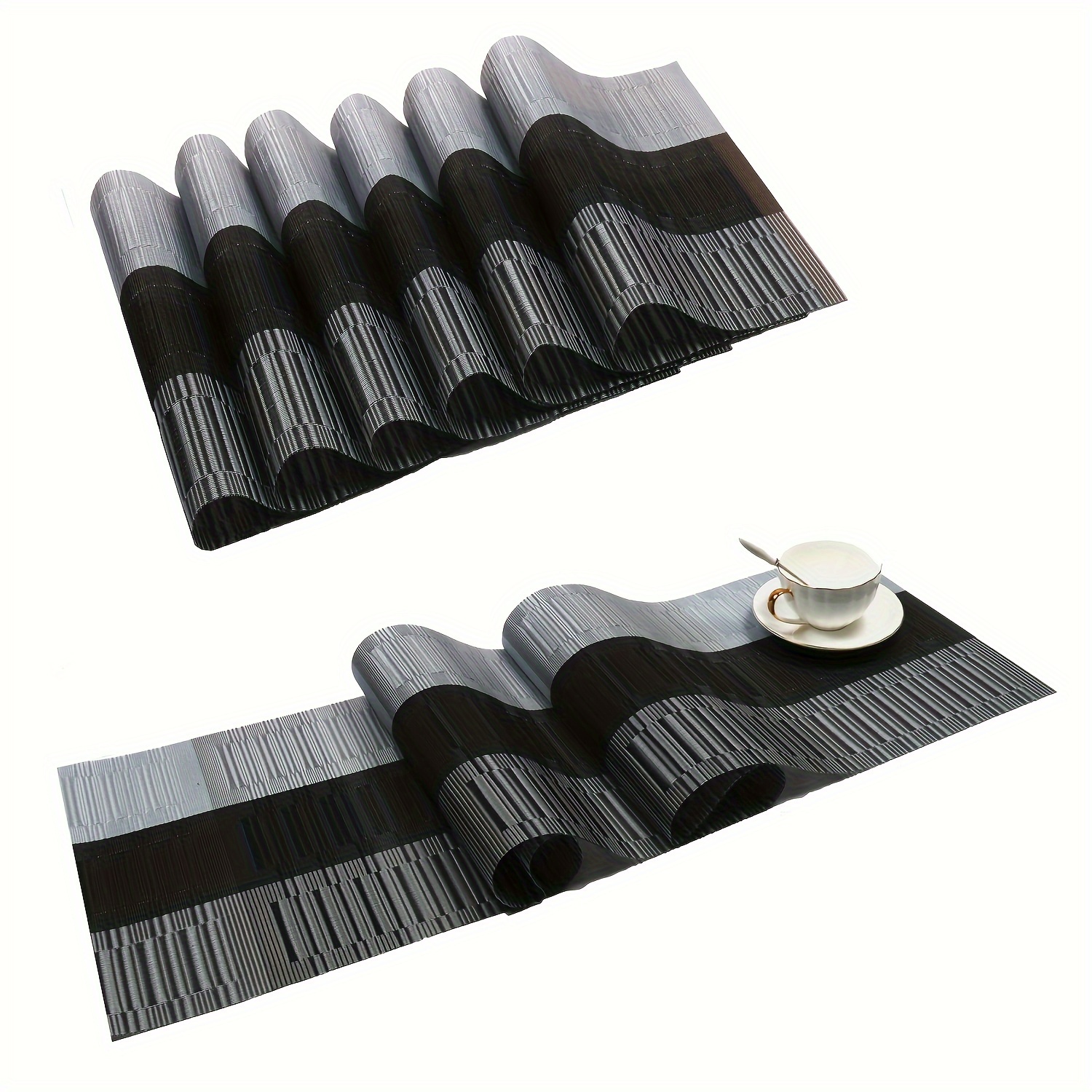 7pcs Set, High-end European-style Pvc Placemats Square Placemats Heat-resistant Placemats Student Placemats Square Placemats Northern European- Luxury Table Upholstery Coffee Table Mats Home Placemats