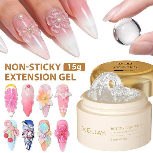 1 de 15g gel de extensión antiadherente, gel de tallado 3d, gel de enlatada transparente art, gel sin necesidad de limpiar