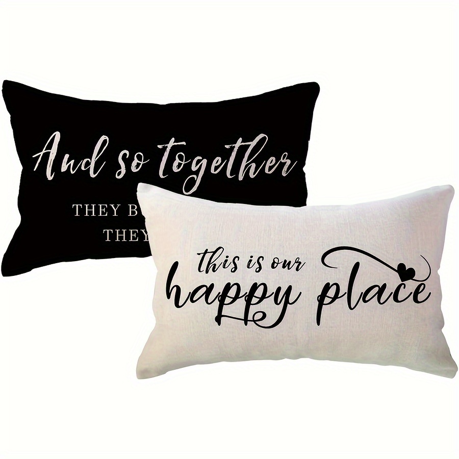 

Rustic Farmhouse Decor Lumbar Pillow Covers: Quote, 12 X 20 Inch, Black - Housewarming Gifts For Sofa Couch Porch