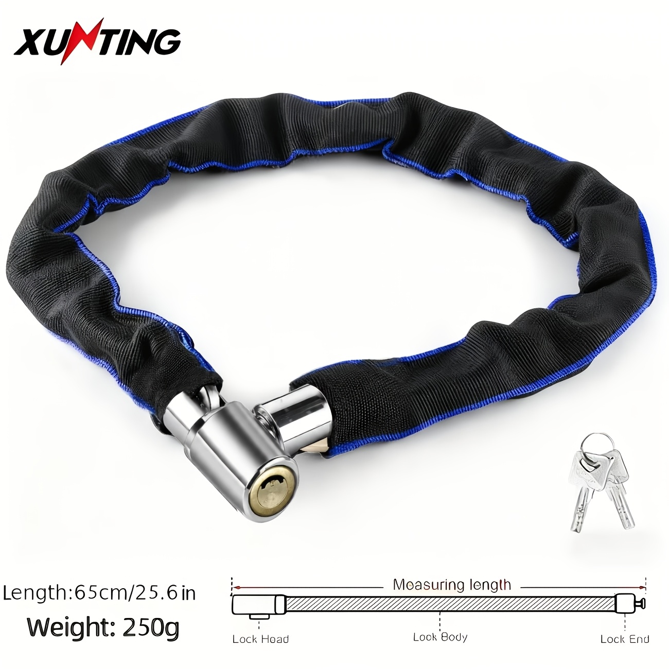 Xunting Catena per Bici con Peso Leggero e Sicurezza Rinforzata, Antifurto per Biciclette da Strada e Mountain Bike