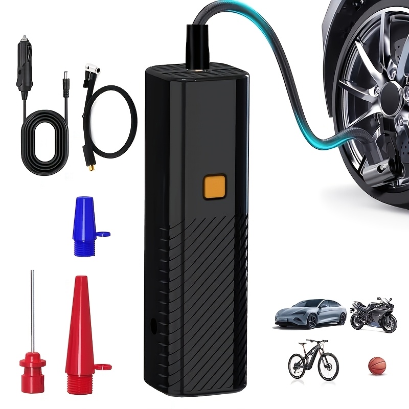 TEMU Air Pump For Car Tires, Tire Inflator Portable Air Compressor, Tire Air Pump For Car, Suitable For Bicycle Tires, Motorcycle Tires, And Types Of