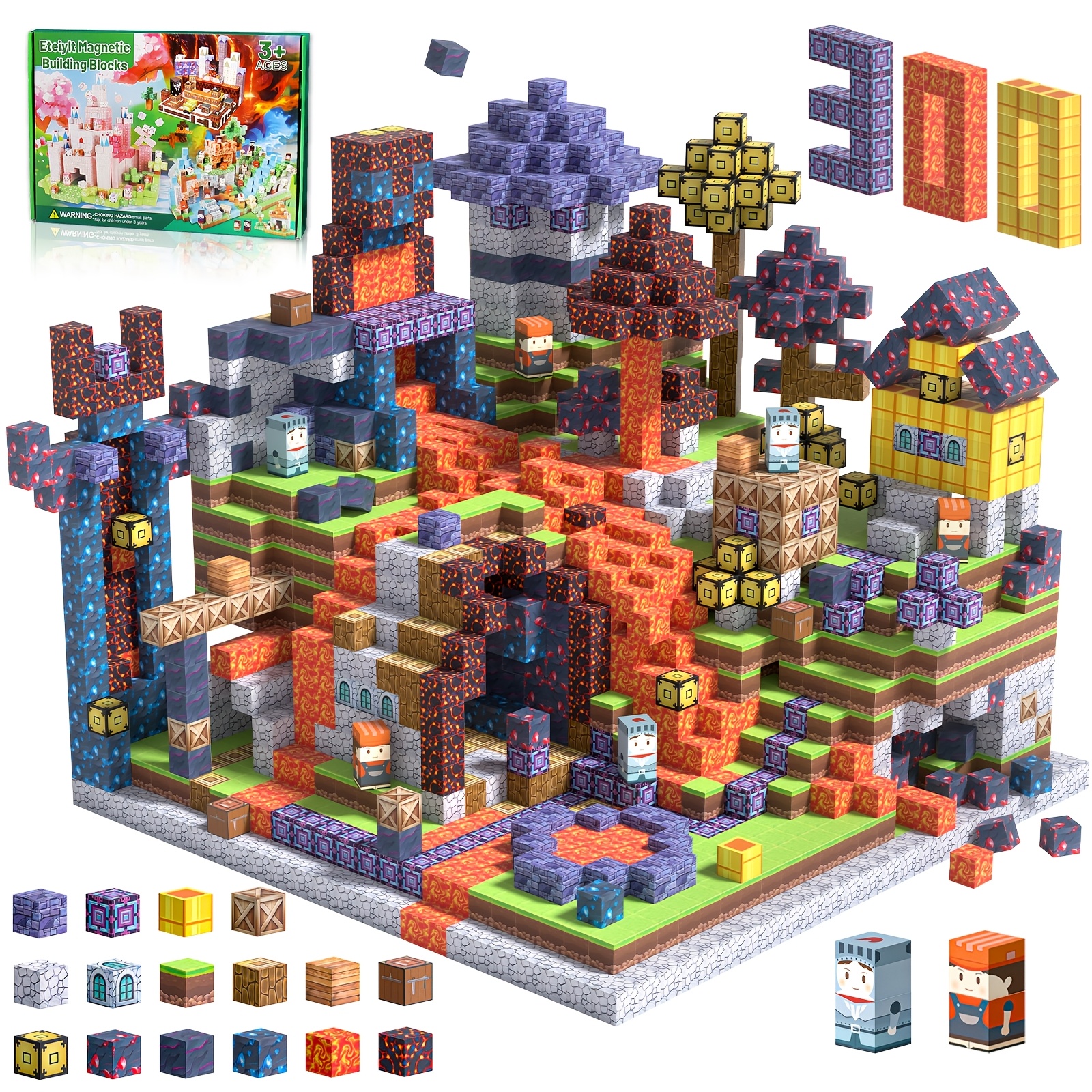 Image of 300pcs/150pcs Magnetic Building Blocks Suitable For , -themed Stem Toys With Magnetic Connectors, Abs Construction Blocks For, Birthday/easter Gifts, Classroom Toys For 3+ Years (no / Assembly)