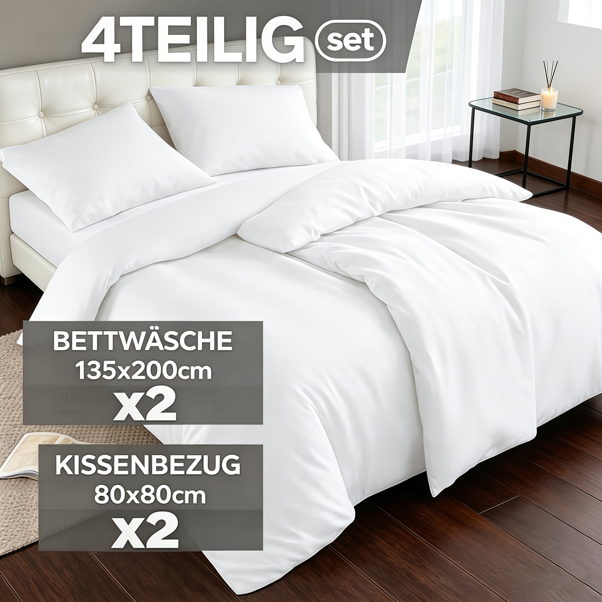 TEMU Bedding 135 X 200cm, 4pcs Bed, 2 Duvet Covers 135 X 200cm And 2 Pillowcases 80 X 80cm, High Quality Bed Duvet Cover Sets, Polyester Microfibre