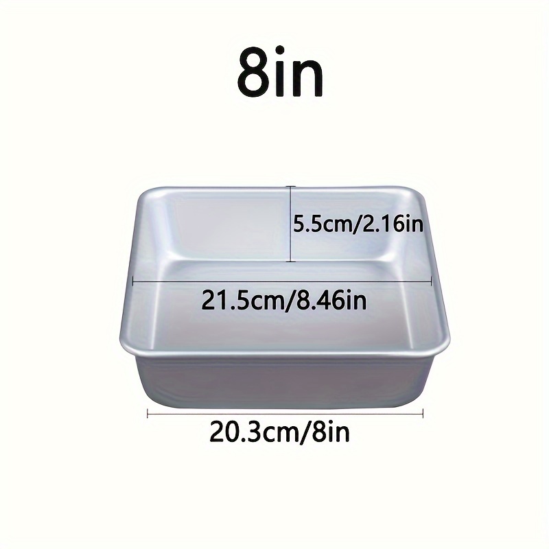 4, 6, 8, Inch Square Cake Pan Deep Baking Pans Lasagna Bread Brownie Pans, One-piece Construction & Leakproof Non-toxic & Healthy, & Dishwasher Safe