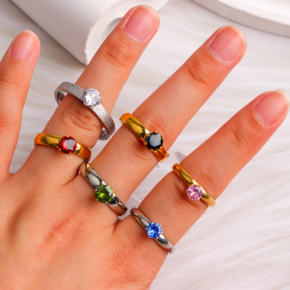12pc Elegant Stainless Steel Rings Set for Daily Wear