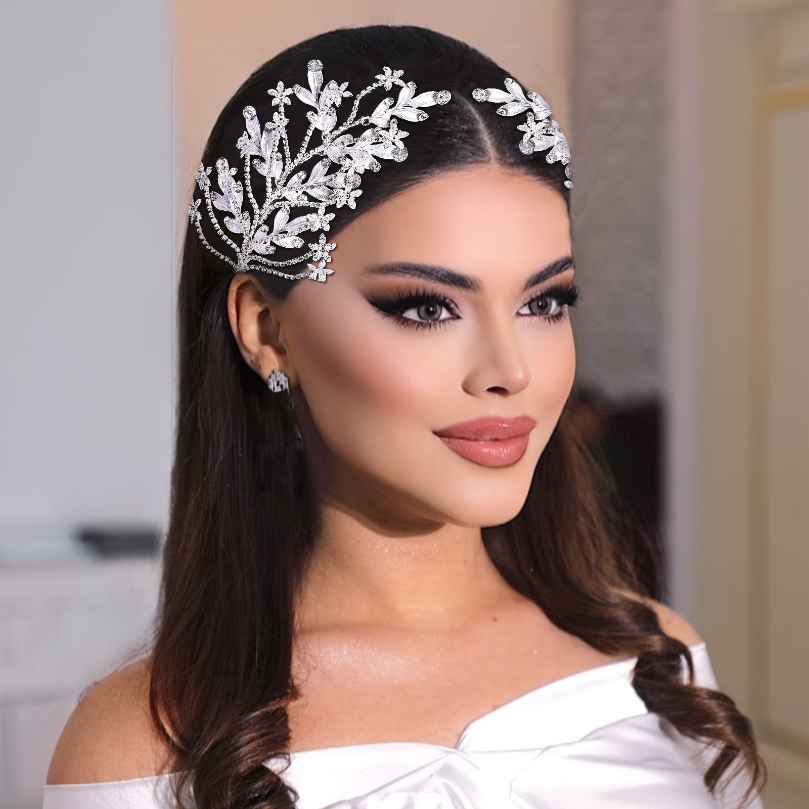 Crystal Headband Double Layer Wedding Headdress Hair Accessory Handmade luxury bridal wedding headdress double layer handmade  main image 2