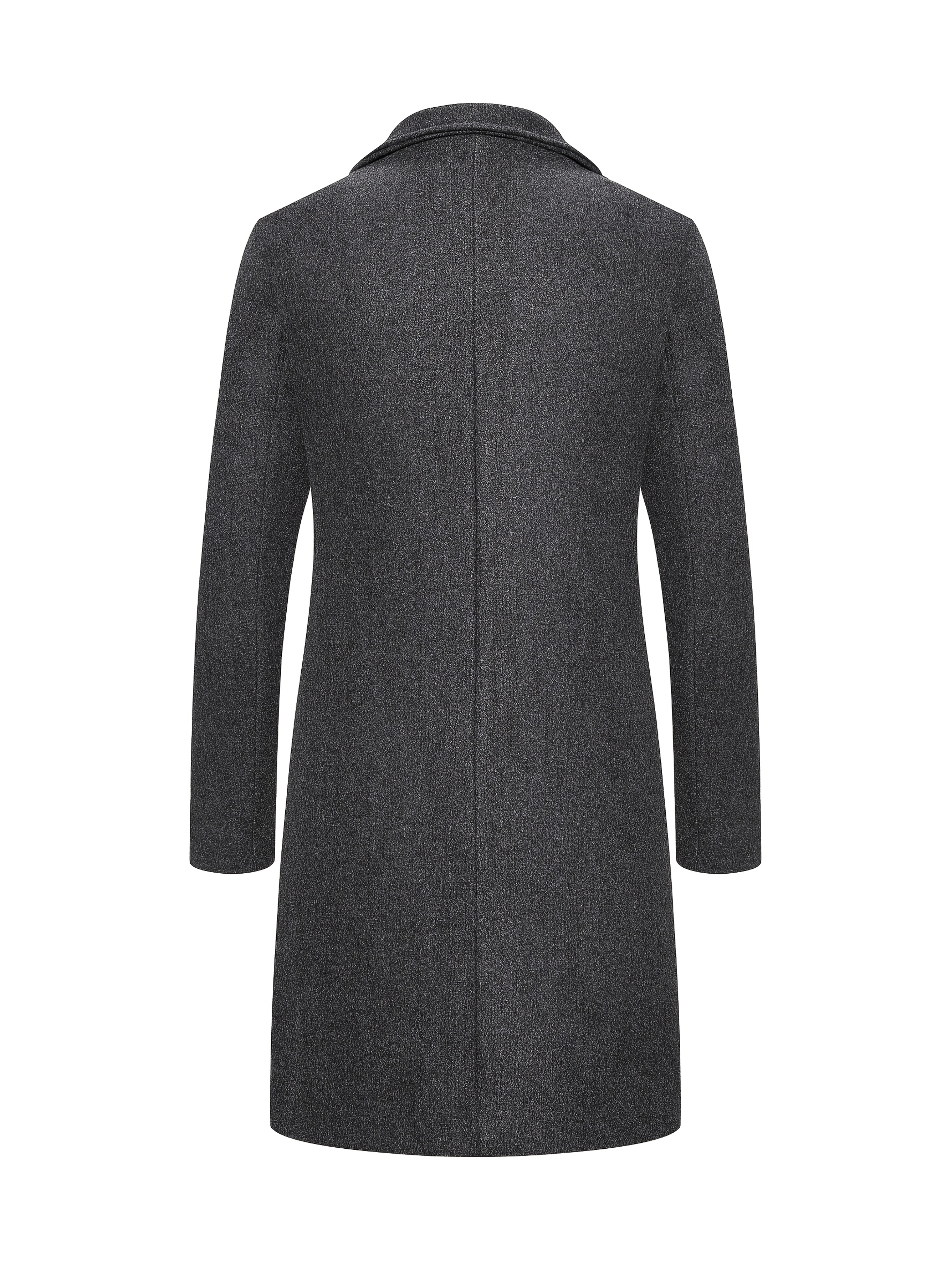 mens   length single breasted tweed overcoat mens solid color trench coat Product details 11