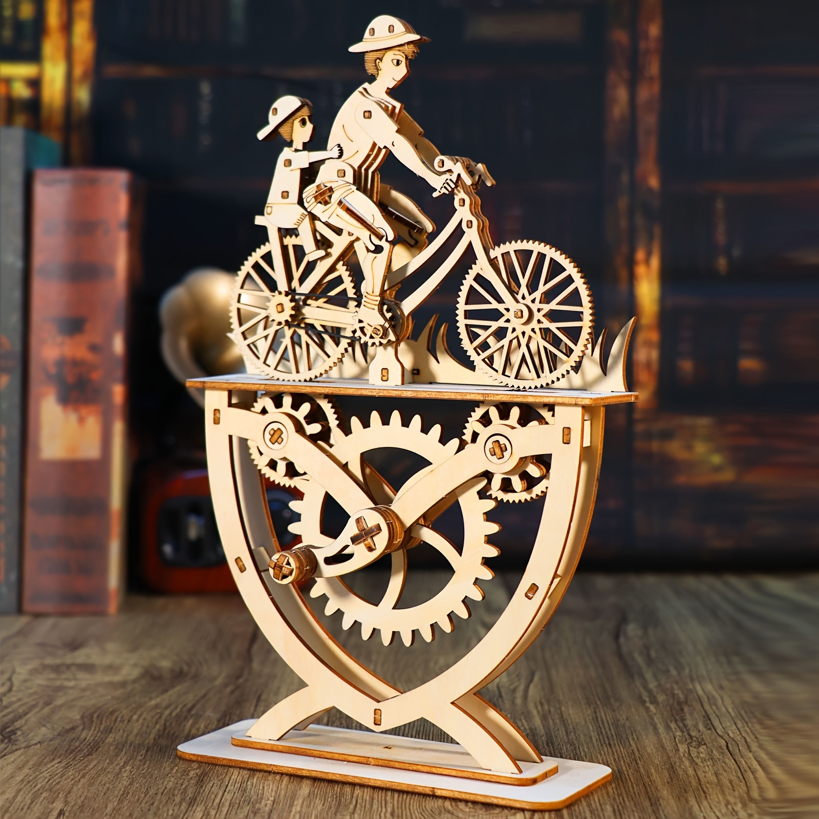 TEMU 3d Wooden Puzzle Diy Handmade Bicycle Assembly Model Kits Creative Decoration