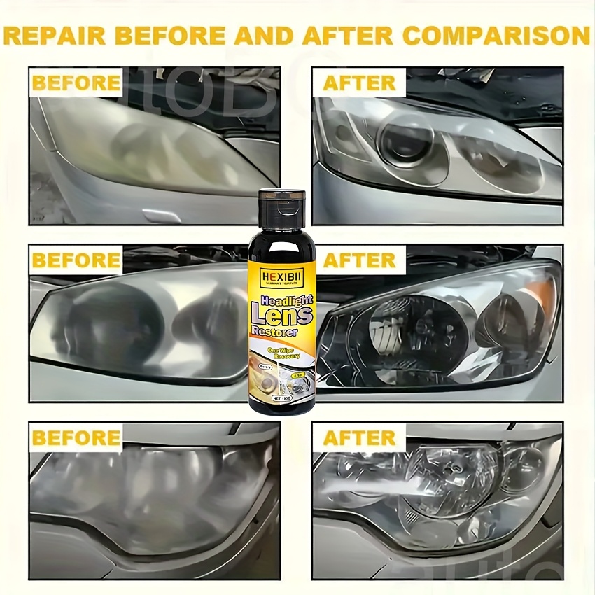 Car Headlight Restoration Kit - Crystal Clear Coating For Oxidation, Yellowing & Scratch Repair