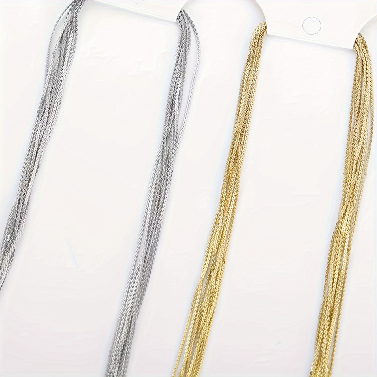 

10pcs Stainless Steel Women's Clavicle Chain Necklaces - , S-chain In Golden & Silvery Tones