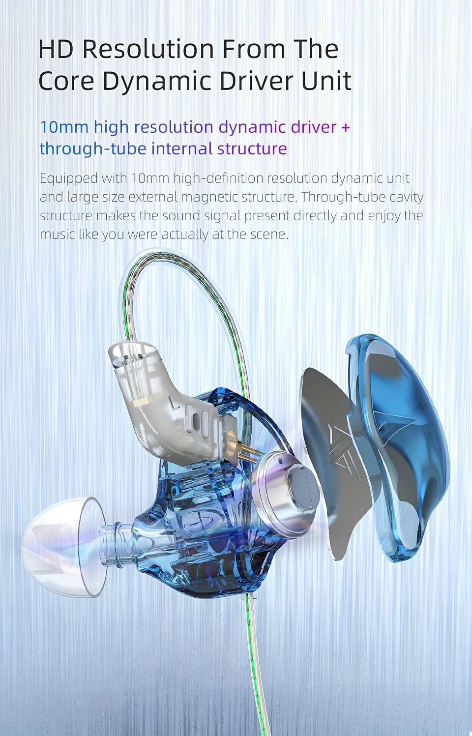 kz edc subwoofer in ear monitor headphones with noise cancellation and built in mic ideal for musicians djs singers Product details 1