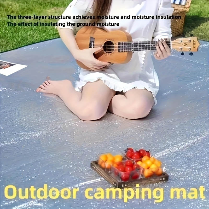 1 Camping Mat, Tent Pad, Foldable Picnic Beach Blanket, Outdoor Picnic Mat, Portable Camping Tarpaulin, Backpacking, Hiking