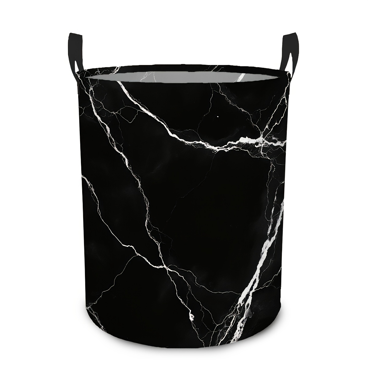 TEMU 1 , Cesto de lavandería plegable con de mármol negro - Cesto de ropa , organizador de almacenamiento para baño, dormitorio, armario - Diseño
