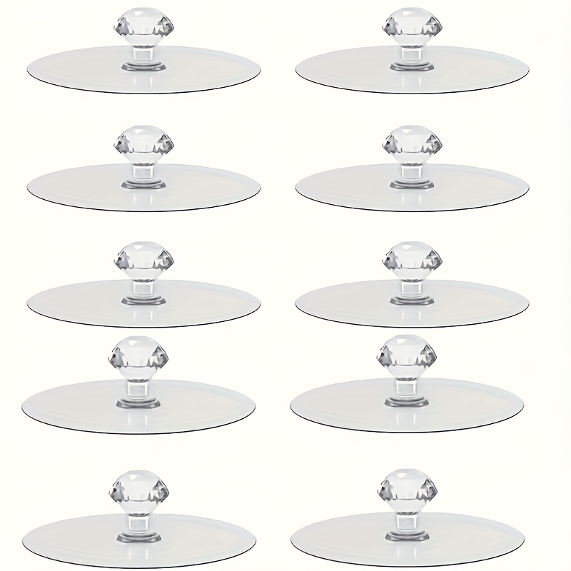 10pcs Transparent Crystal Adhesive Hooks - , No-drill, Traceless Wall Mount For Door Handles, Cabinets & Drawers, Versatile Plastic Hooks In Shapes, Hooks For Hanging Things Wall, Utility Hooks