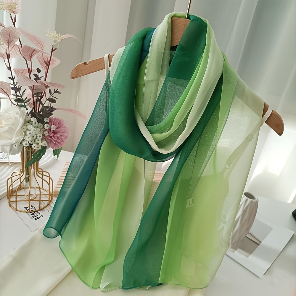 

Gradient Color Breathable Lightweight Scarf For Women, Thin Soft Cozy Shawl, Perfect For Spring, Summer, Indoor, Outdoor, Travel