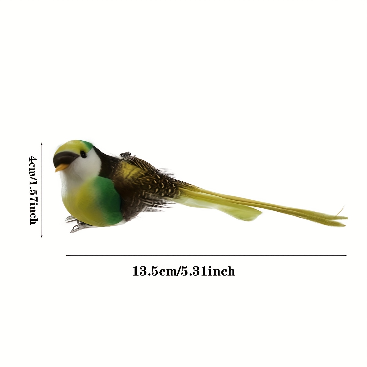 10 Pcs Oiseaux Décoratifs En Plumes Colorées - Oiseaux Artificiels Avec Pinces Pour Intérieur Et Extérieur